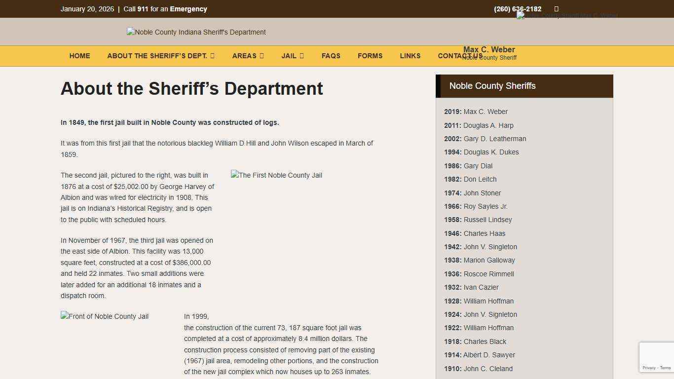 About the Sheriff’s Department | Noble County Indiana Sheriff's Department