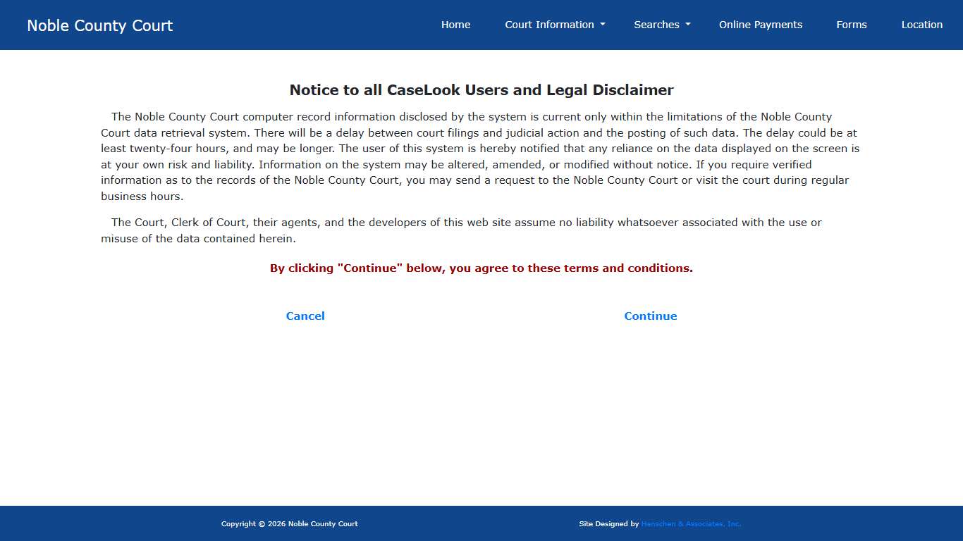 Noble County Court - Record Search